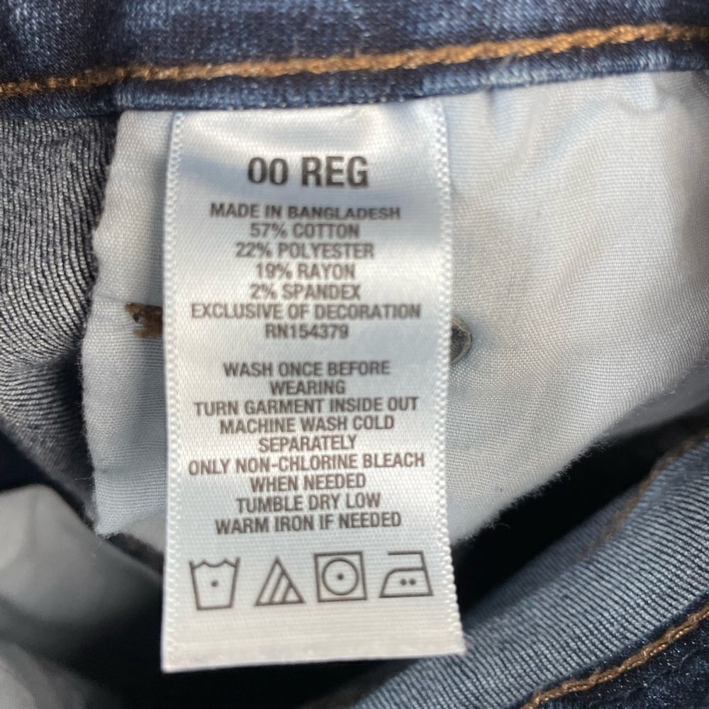 Aero Stretch High Rise Denim Jeans Size 00 Regular - Picture 6 of 6